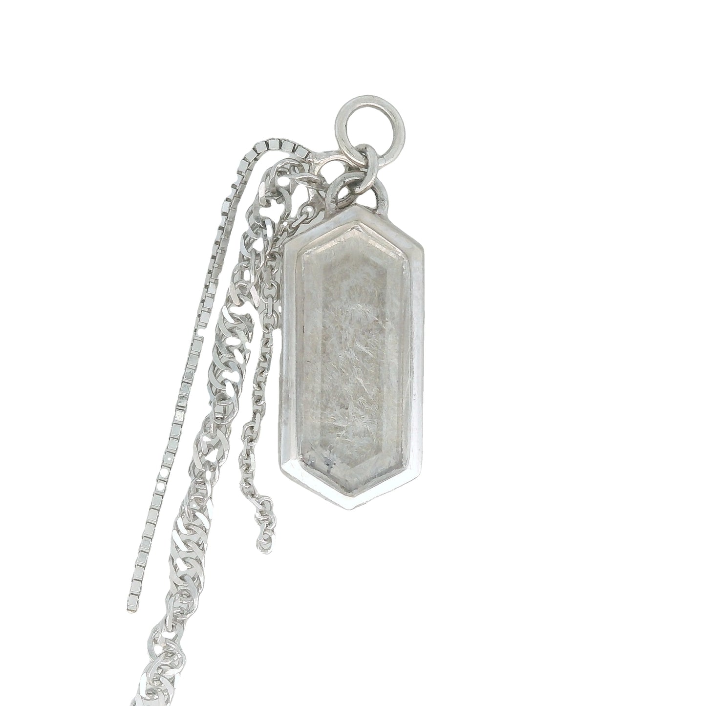 Rupee Dumortierite Quartz with Chlorite - 14k White Gold - Dangle Attachment