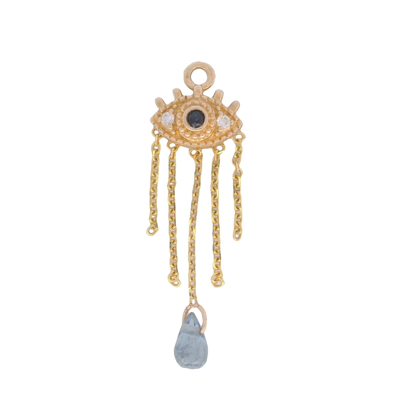 Crying Eye - Dangle Charm - 14k Yellow Gold