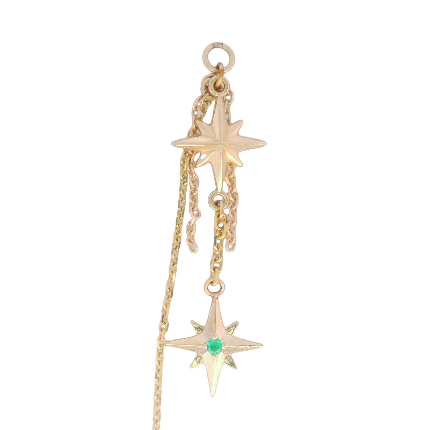 Stellar Dangle With Emerald - 14k Yellow Gold