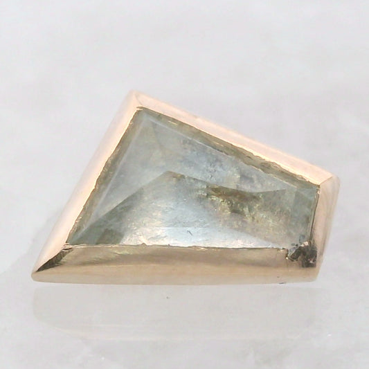 Aqua Geo Cut - 14k Yellow Gold - 14g Threaded