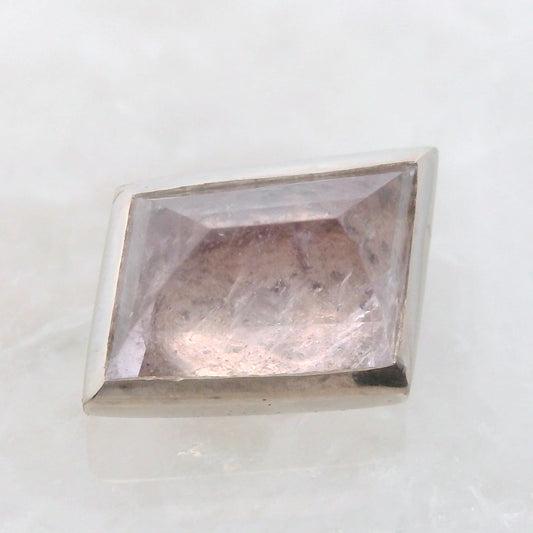 Morganite Rhombus - 14k White Gold - 14g Threaded