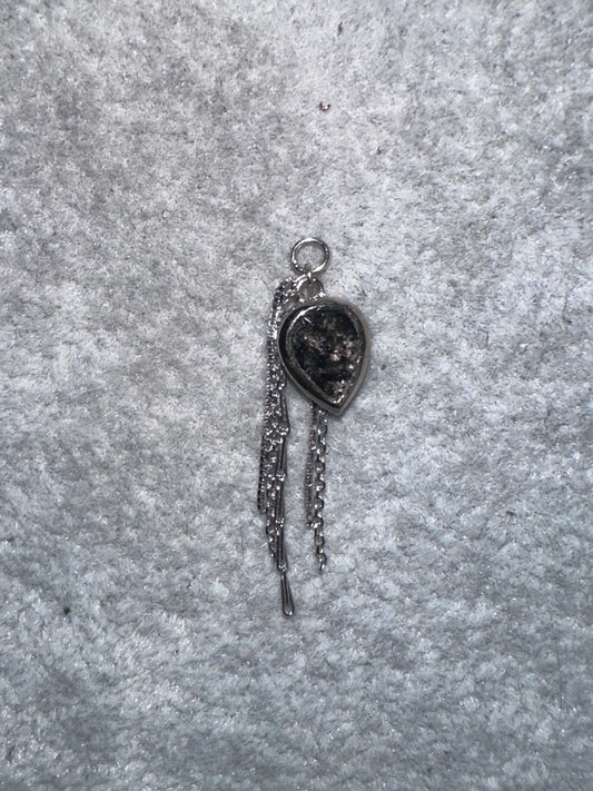 Salt and Pepper Pear - 14k White Gold - Dangle