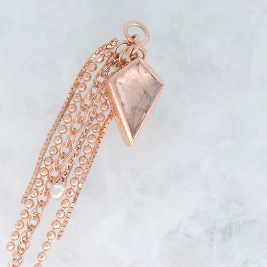 Tourmalinated Quartz Kite - 14k Rose Gold - Dangle