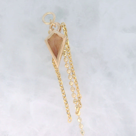 Oregon Sunstone Kite - 14k Yellow Gold - Dangle