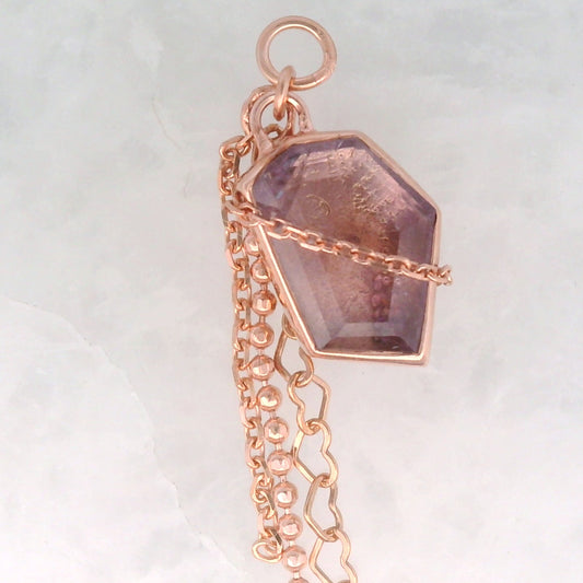Purple Spinel Geo Cut - 14k Rose Goldl - Dangle