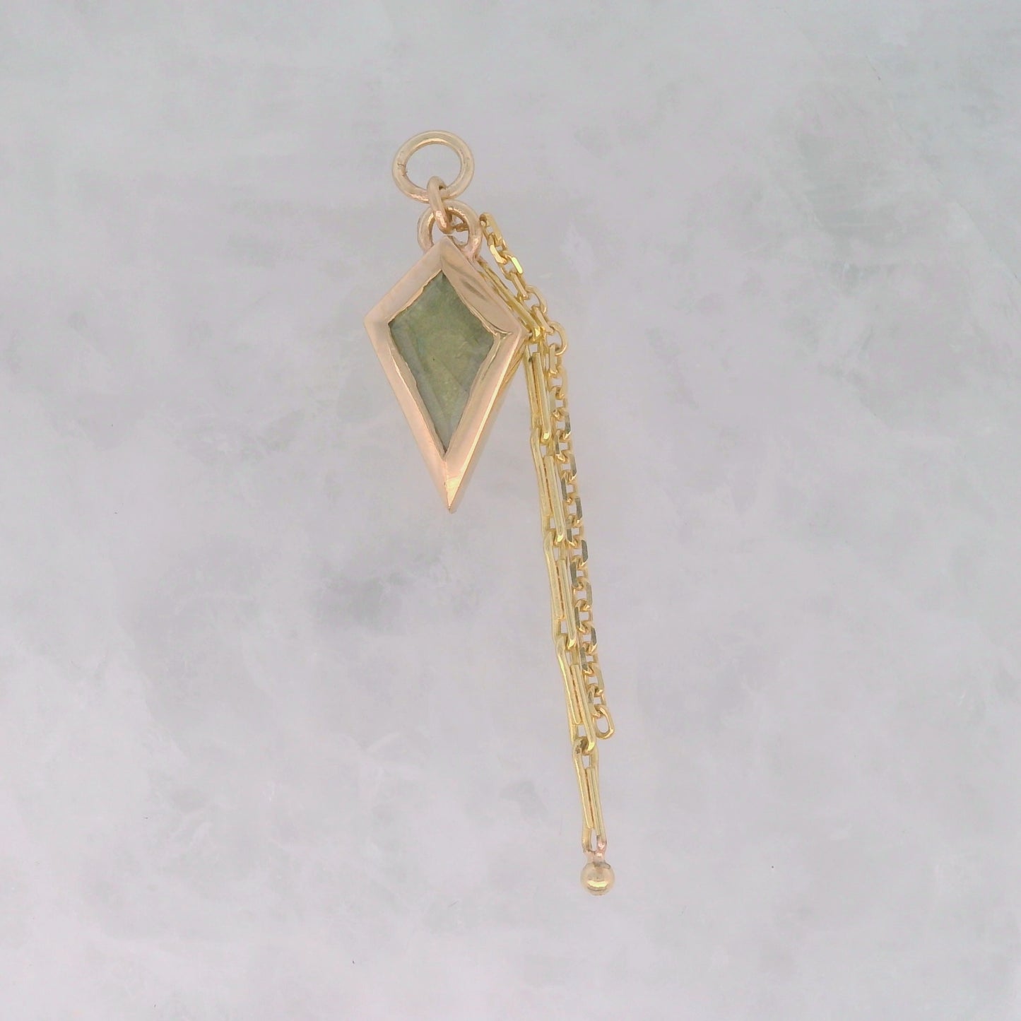 Aqua Kite - 14k Yellow Gold - Dangle