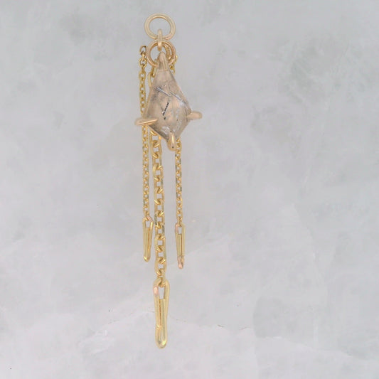 Tourmalinated Quartz - 14k Yellow Gold - Dangle