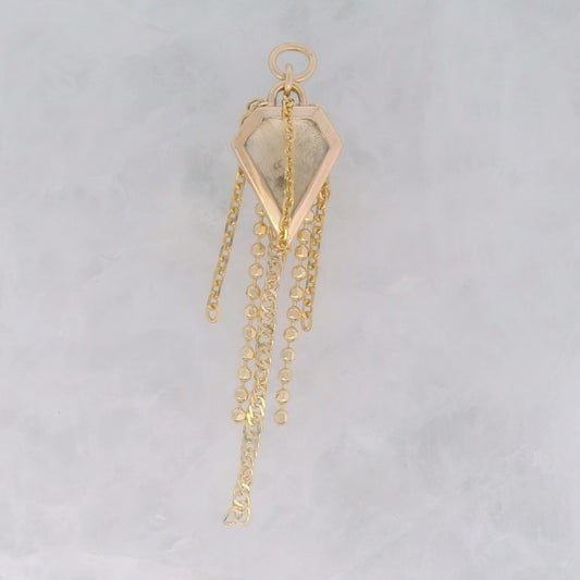 Quartz Kite Diamond Shape - 14k Yellow Gold - Dangle