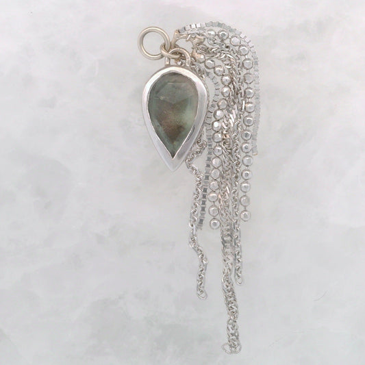 Oregon Sunstone Pear - 14k White Gold - Dangle