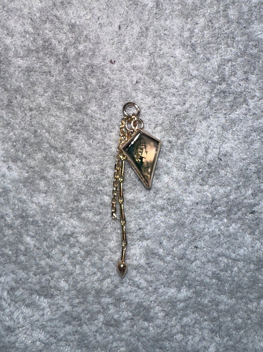 Moss Agate Kite - 14k Yellow Gold - Dangle