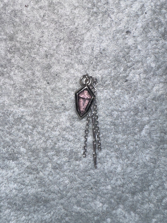 Lavender Spinel Shield - 14k White Gold - Dangle